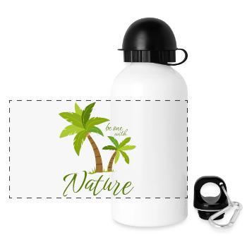 Be one with nature - Palms - Panoramic Thermal Bottle with Lid 500 ml - white - Front