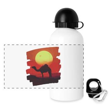 Kamel - Panorama Trinkflasche mit Deckel 500 ml - Weiß - Vorne