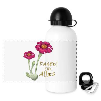 Merci pour tout - Gourde panoramique avec couvercle 500 ml - blanc - Devant