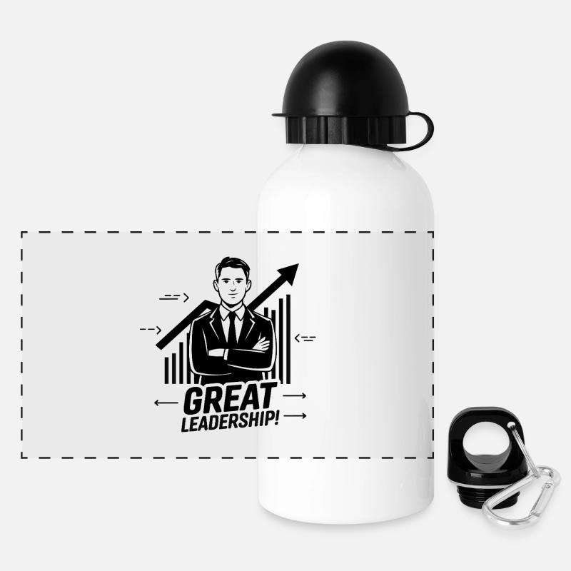 BOOS MANN - Panorama Trinkflasche mit Deckel 500 ml - Weiß