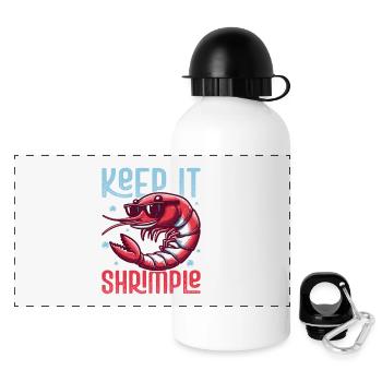 Keep It Shrimple Shrimp Lover Fruits de mer - Gourde panoramique avec couvercle 500 ml - blanc - Devant