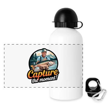 FISCHE, DIE SIE GEFANGEN HABEN - Panorama Trinkflasche mit Deckel 500 ml - Weiß - Vorne