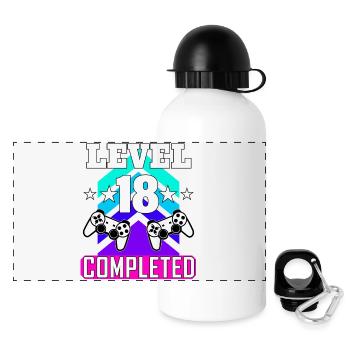 18 geburtstag - Panorama Trinkflasche mit Deckel 500 ml - Weiß - Vorne