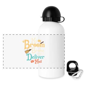 My Broom Broke So Now I Deliver Mail Mailman Posta - Panorama Trinkflasche mit Deckel 500 ml - Weiß - Vorne