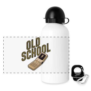 Klassisches Klapphandy, Vintage-Handy, Handy - Panorama Trinkflasche mit Deckel 500 ml - Weiß - Vorne