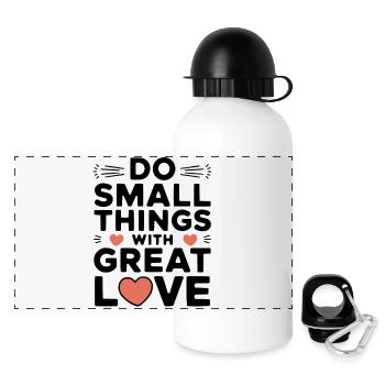 Mitgefühl Menschlichkeit Motivation Empathie Güte - Panorama Trinkflasche mit Deckel 500 ml - Weiß - Vorne