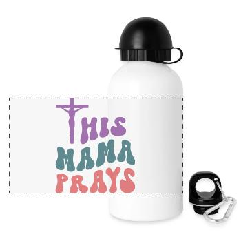 This Mama Prays - Panorama Trinkflasche mit Deckel 500 ml - Weiß - Vorne