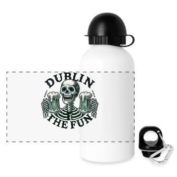 Sankt Patricks Tag Dublin The Fun - Panorama Trinkflasche mit Deckel 500 ml - Weiß - Vorne