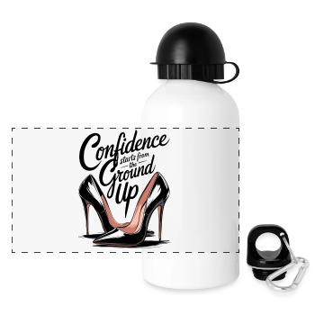 La confiance commence à partir de la base jusqu’aux talons hauts - Gourde panoramique avec couvercle 500 ml - blanc - Devant