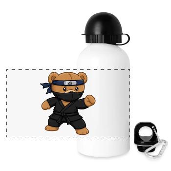 Teddy Bear Ninja - Panoramic Thermal Bottle with Lid 500 ml - white - Front