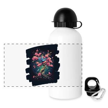 Frühling Frühlingsanfang Blume Blumen - Panorama Trinkflasche mit Deckel 500 ml - Weiß - Vorne