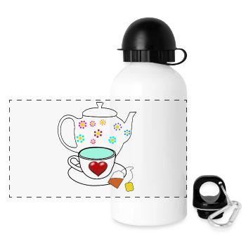 Théière Théière Sachet de thé Tasse - Gourde panoramique avec couvercle 500 ml - blanc - Devant