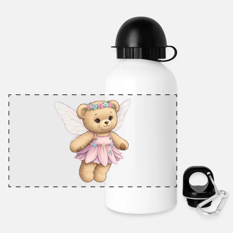 Teddy Bear Fairy - Panoramic Thermal Bottle with Lid 500 ml - white