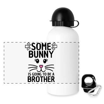 Lustiger Oster Spruch Bruder Ostern - Panorama Trinkflasche mit Deckel 500 ml - Weiß - Vorne