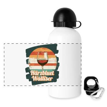 Härzbluetvalis, Valais, Valais, Switzerland - Panoramic Thermal Bottle with Lid 500 ml - white - Front