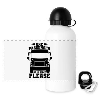 Funny Bus Driver Joke - Panoramic Thermal Bottle with Lid 500 ml - white - Front