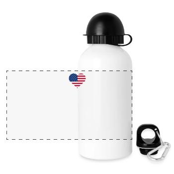 Ich liebe Los Angeles Cool Heart Flagge Kolosseum Wortspiel - Panorama Trinkflasche mit Deckel 500 ml - Weiß - Vorne