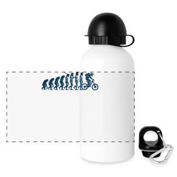 Evolution Vom Affen Zum Fahrradfahrer - Panorama Trinkflasche mit Deckel 500 ml - Weiß - Vorne