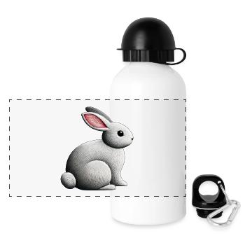 Lapin mignon pour des moments heureux - Gourde panoramique avec couvercle 500 ml - blanc - Devant
