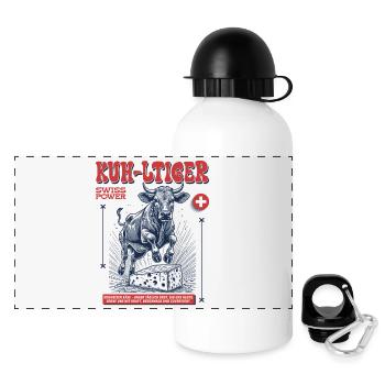 Chemise drôle d’ami gourmand dans le style vache - Gourde panoramique avec couvercle 500 ml - blanc - Devant