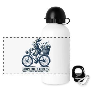 Ostern Hopline Express Retro Ästhetik - Panorama Trinkflasche mit Deckel 500 ml - Weiß - Vorne