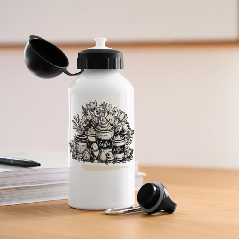 Easter Coffee Love Easter Bunny Happy Easter Panoramic Thermal Bottle with Lid 500 ml
