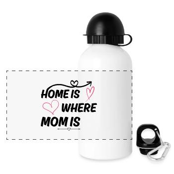 Liebevolles Mama Design Muttertag - Panorama Trinkflasche mit Deckel 500 ml - Weiß - Vorne