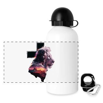 Jésus, le Lion de Judée - Lion de Juda - Gourde panoramique avec couvercle 500 ml - blanc - Devant