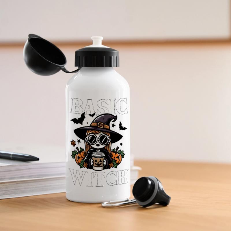 BASIC WITCH - HALLOWEEN GIFT Panoramic Thermal Bottle with Lid 500 ml