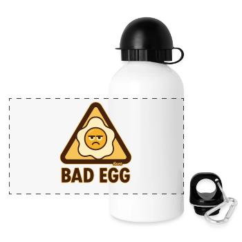 Schlechtes Ei mit mieser Laune - Panorama Trinkflasche mit Deckel 500 ml - Weiß - Vorne
