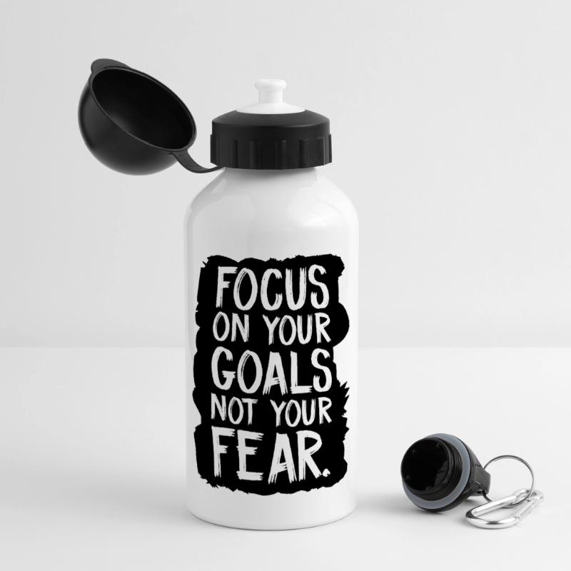 Concentrez-vous sur vos objectifs, pas sur votre peur Gourde panoramique avec couvercle 500 ml