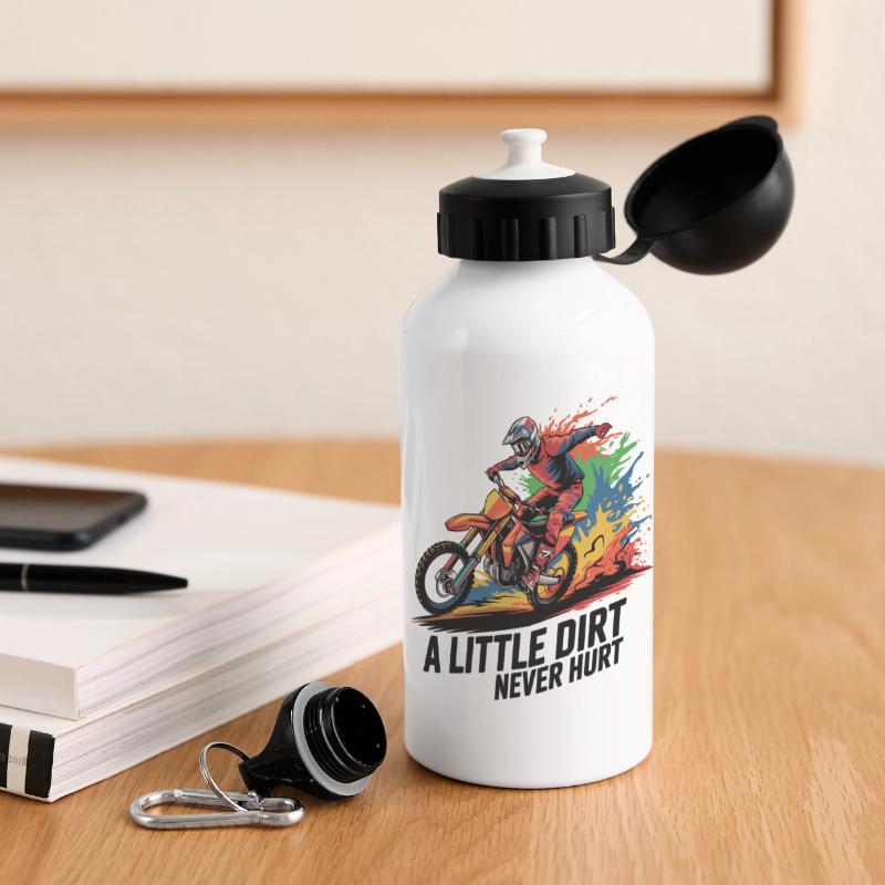 Motocross: Dreckige Leidenschaft Panorama Trinkflasche mit Deckel 500 ml