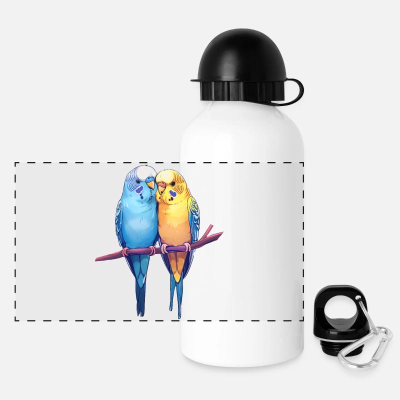 Budgies - Gourde panoramique avec couvercle 500 ml - blanc