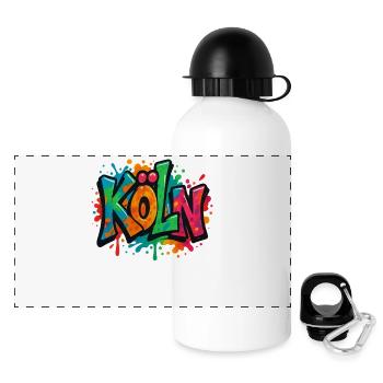 Köln - Panorama Trinkflasche mit Deckel 500 ml - Weiß - Vorne