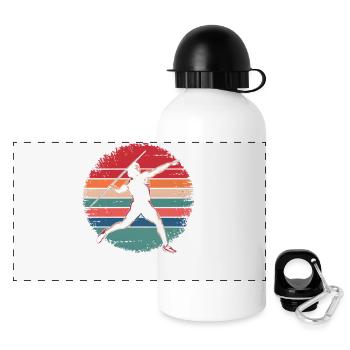Retro Vintage Javelin Throw Track and Field - Panoramic Thermal Bottle with Lid 500 ml - white - Front