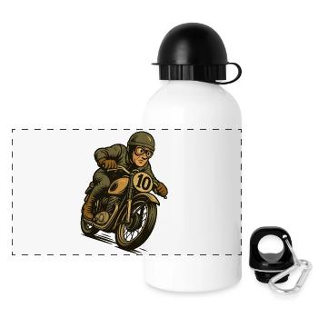Motorcycle Classic Cars - Panoramic Thermal Bottle with Lid 500 ml - white - Front
