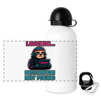Loading... Motivation Not Found - Panorama Trinkflasche mit Deckel 500 ml - Weiß - Vorne