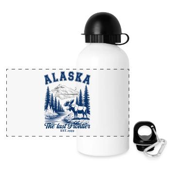 Alaska die letzte Grenze - Panorama Trinkflasche mit Deckel 500 ml - Weiß - Vorne