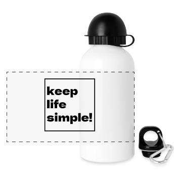 Simplifiez la vie - Minimalisme et frugalité - Gourde panoramique avec couvercle 500 ml - blanc - Devant