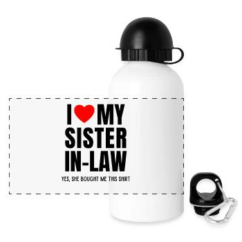 Schwager Schwägerin Shirt gekauft Geschenk Spruch - Panorama Trinkflasche mit Deckel 500 ml - Weiß - Vorne