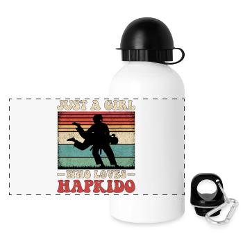 Hapkido Fille - Gourde panoramique avec couvercle 500 ml - blanc - Devant