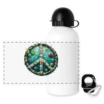 Zen Peace Pond Art - Panoramic Thermal Bottle with Lid 500 ml - white - Front