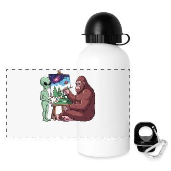 Alien et Bigfoot - Gourde panoramique avec couvercle 500 ml - blanc - Devant