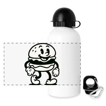 burger comic - Panorama Trinkflasche mit Deckel 500 ml - Weiß - Vorne