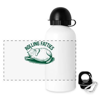 Rolling Fatties Cat Humour - Gourde panoramique avec couvercle 500 ml - blanc - Devant