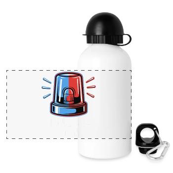 Ambulance Sirene - Panorama Trinkflasche mit Deckel 500 ml - Weiß - Vorne