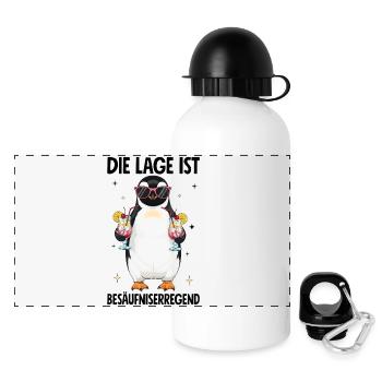 Die Lage Ist Besäufniserregend - Panorama Trinkflasche mit Deckel 500 ml - Weiß - Vorne