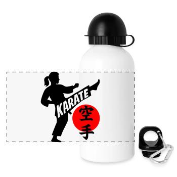 Karate - Panorama Trinkflasche mit Deckel 500 ml - Weiß - Vorne