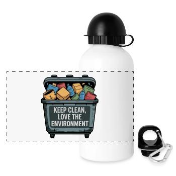 Eco-Friendly Waste Management Sleeve Design - Panoramic Thermal Bottle with Lid 500 ml - white - Front