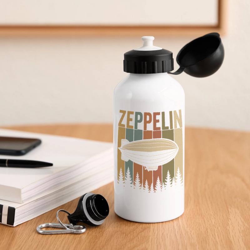 Conception rétro du dirigeable Zeppelin Gourde panoramique avec couvercle 500 ml
